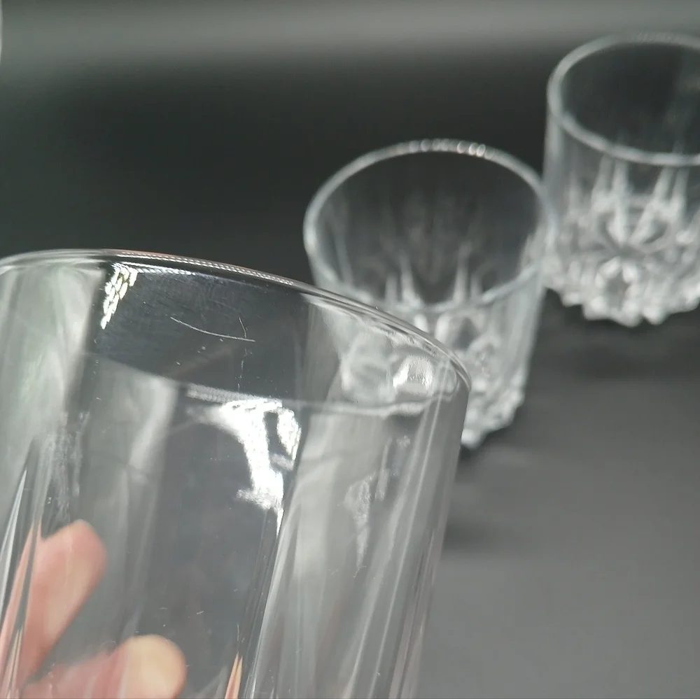 Old Fashioned Vintage Glasses Set of 3​​​